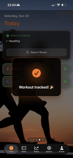 Post-workout feedback form