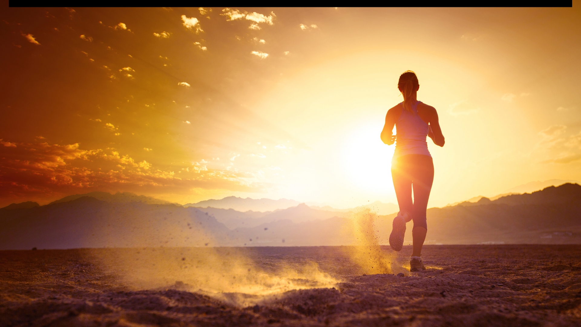 Runner training at dawn